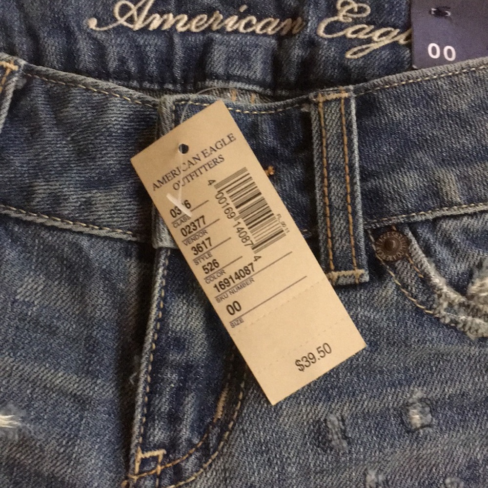 AEO Shortie Shorts NWT Size 00 - Picture 3 of 8